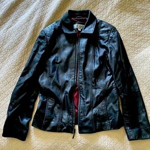 Liz Claiborne black leather jacket size medium